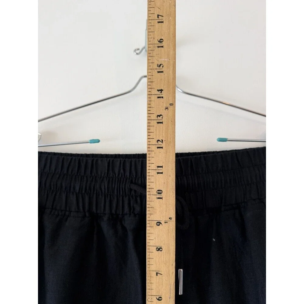 Quince Linen Pants Womens Medium Black 100% European Linen Wide Leg Pant